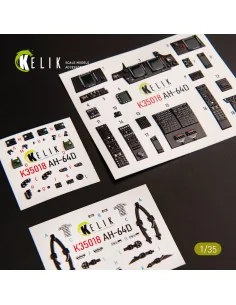 AH-64D Apache interior 3D decals for Takom kit, 1/35 - Kelik K35018