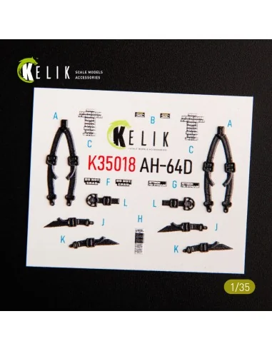 AH-64D Apache interior 3D decals for Takom kit, 1/35 - Kelik K35018