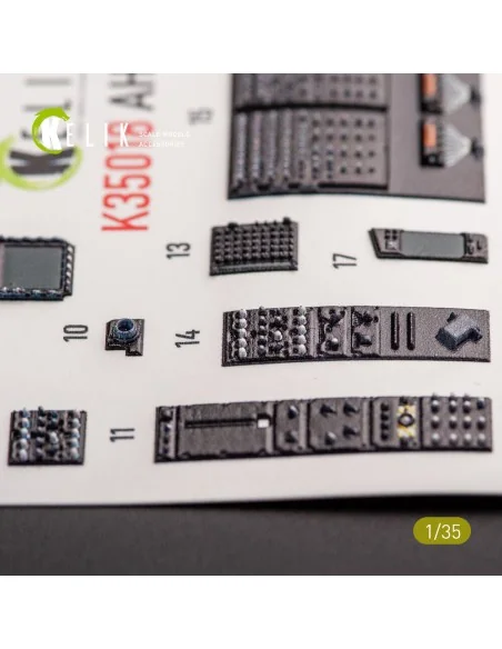 AH-64D Apache interior 3D decals for Takom kit, 1/35 - Kelik K35018
