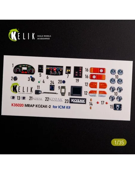 Kozak-2 Ukrainian MRAP 3D decals for ICM kit, 1/35 - Kelik K35020