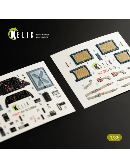 AH-1G Cobra interior 3D decals for ICM kit, 1/35 - Kelik K35021