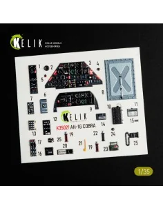 AH-1G Cobra interior 3D decals for ICM kit, 1/35 - Kelik K35021 2