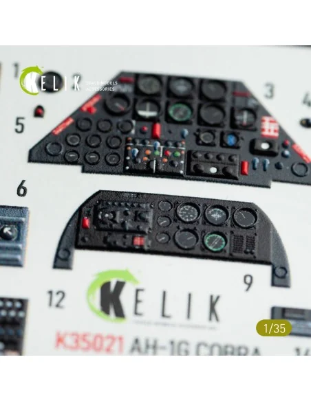 AH-1G Cobra interior 3D decals for ICM kit, 1/35 - Kelik K35021