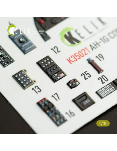 AH-1G Cobra interior 3D decals for ICM kit, 1/35 - Kelik K35021