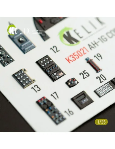 AH-1G Cobra interior 3D decals for ICM kit, 1/35 - Kelik K35021