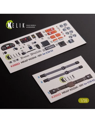 Kozak-001 Ukrainian MRAP 3D decals for ICM kit, 1/35 - Kelik K35022