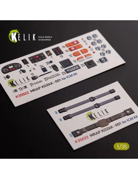 [NO_DESC] Kozak-001 Ukrainian MRAP 3D decals for ICM kit, 1/35 - Ke...