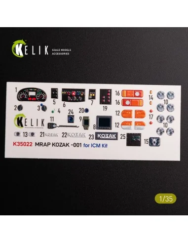 Kozak-001 Ukrainian MRAP 3D decals for ICM kit, 1/35 - Kelik K35022