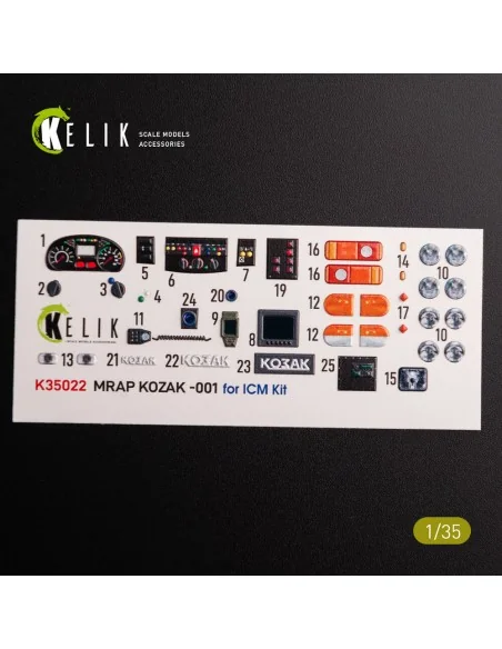 [NO_DESC] Kozak-001 Ukrainian MRAP 3D decals for ICM kit, 1/35 - Ke...