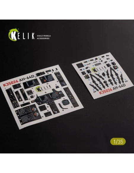 AH-64D Apache interior 3D decals for Meng kit, 1/35 - Kelik K35026