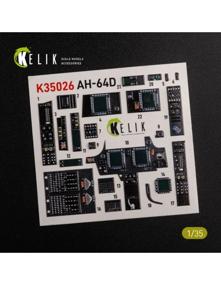 AH-64D Apache interior 3D decals for Meng kit, 1/35 - Kelik K35026