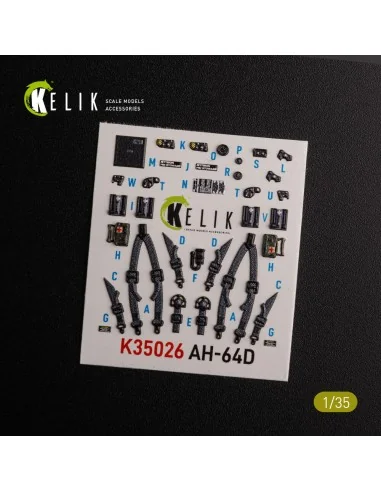 AH-64D Apache interior 3D decals for Meng kit, 1/35 - Kelik K35026