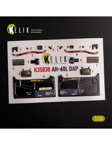 AH-60L DAP interior 3D decals for Academy kit, 1/35 - Kelik K35030