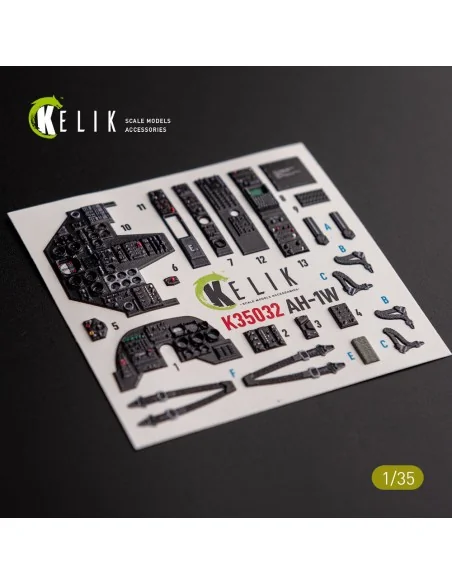 AH-1W interior 3D decals for Academy kit, 1/35 - Kelik K35032