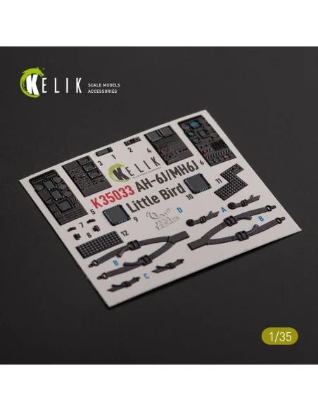 AH-6J/MH6J Little Bird interior 3D decals for Zimi models/KittyHawk...