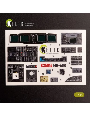 MH-60R interior 3D decals for Kitty Hawk kit, 1/35 - Kelik K35014