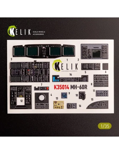 MH-60R interior 3D decals for Kitty Hawk kit, 1/35 - Kelik K35014
