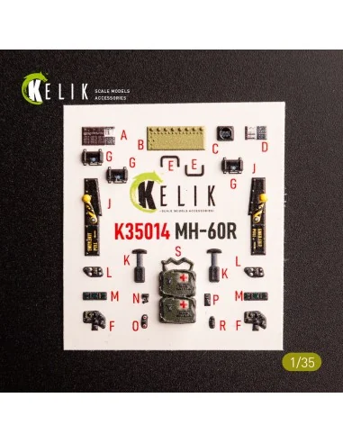 MH-60R interior 3D decals for Kitty Hawk kit, 1/35 - Kelik K35014