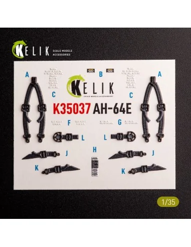 AH-64E Apache interior 3D decals for Takom kit, 1/35 - Kelik K35037