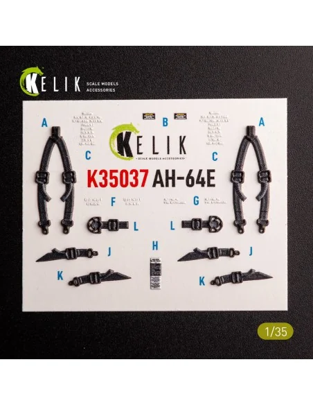 AH-64E Apache interior 3D decals for Takom kit, 1/35 - Kelik K35037