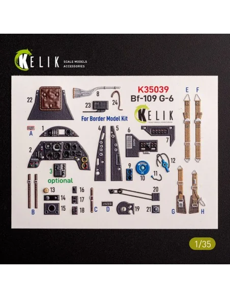 Bf-109 G-6 - interior 3D decals for Border Models kit, 1/35 - Kelik...