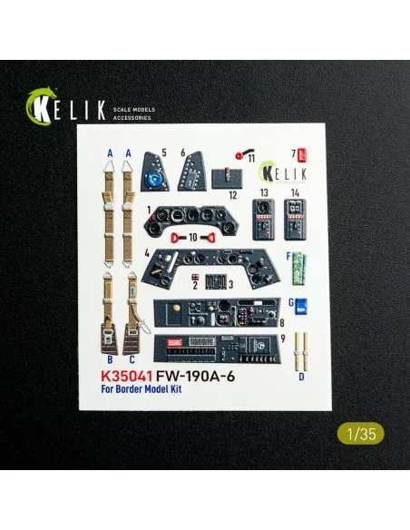 FW-190A-6 - interior 3D decals for Border Models kit, 1/35 - Kelik ...
