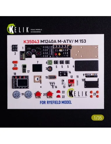 M1240A M-ATV - interior 3D decals for RFM kit, 1/35 - Kelik K35043