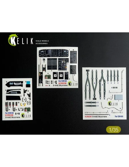 S-64E Skycrane - interior 3D decals for ICM kit, 1/35 - Kelik K35038