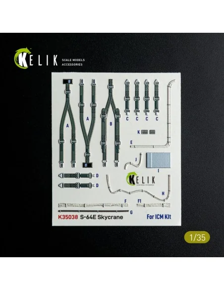 S-64E Skycrane - interior 3D decals for ICM kit, 1/35 - Kelik K35038