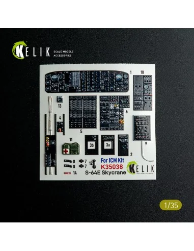 [NO_DESC] S-64E Skycrane - interior 3D decals for ICM kit, 1/35 - K...