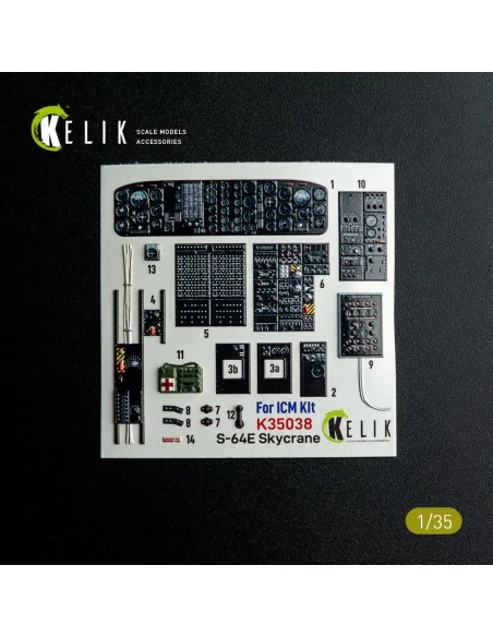 S-64E Skycrane - interior 3D decals for ICM kit, 1/35 - Kelik K35038