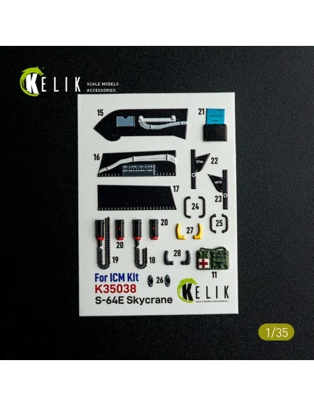 S-64E Skycrane - interior 3D decals for ICM kit, 1/35 - Kelik K35038