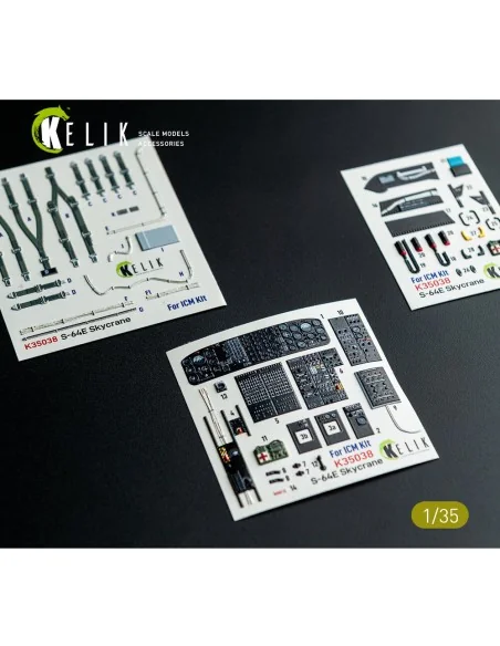 [NO_DESC] S-64E Skycrane - interior 3D decals for ICM kit, 1/35 - K...