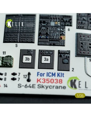 S-64E Skycrane - interior 3D decals for ICM kit, 1/35 - Kelik K35038