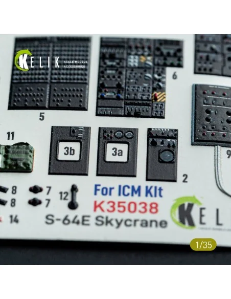 S-64E Skycrane - interior 3D decals for ICM kit, 1/35 - Kelik K35038