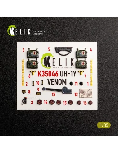 UH-1Y VENOM - interior 3D decals for Trumpeter, 1/35 - Kelik K35046