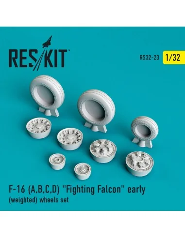 F-16 (A, B, C, D) Fighting Falcon early (weighted) wheels set, 1/32...