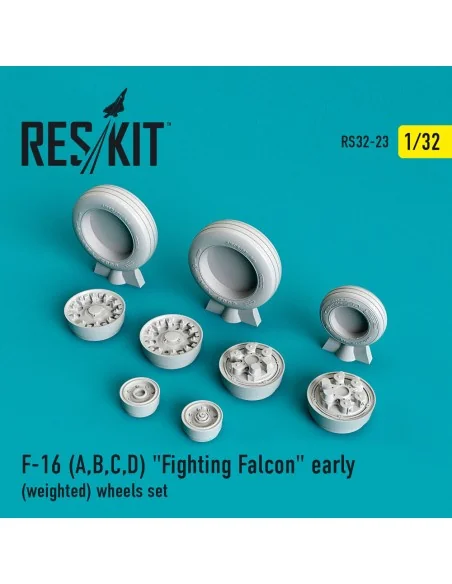 F-16 (A, B, C, D) Fighting Falcon early (weighted) wheels set, 1/32...