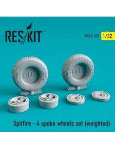 [NO_DESC] Spitfire (4 spoke) wheels set (weighted), 1/32 - ResKit M...