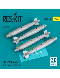 GBU-38 bombs (4 pcs) (A-10, F-16, F-15, F-22, F-35) (3D Printed), 1...