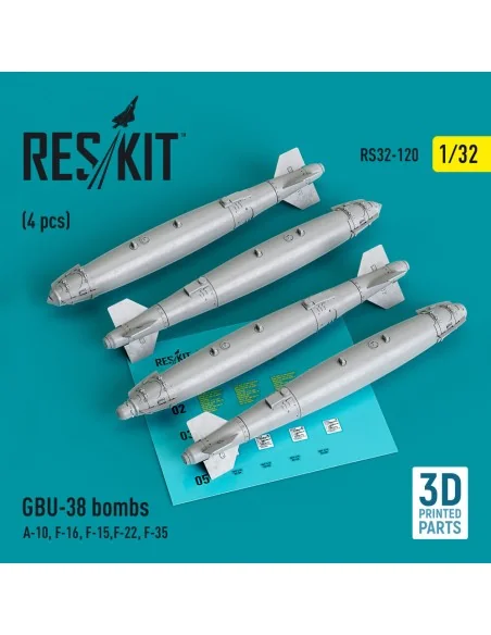 GBU-38 bombs (4 pcs) (A-10, F-16, F-15, F-22, F-35) (3D Printed), 1...