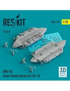 BRU-55 Smart Bomb Racks for F/A-18 (2 pcs) (3D Printed), 1/32 - Res...