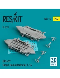 BRU-57 Smart Bomb Racks for F-16 (2 pcs) (3D Printed), 1/32 - ResKi...