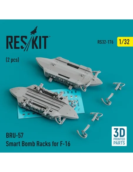 BRU-57 Smart Bomb Racks for F-16 (2 pcs) (3D Printed), 1/32 - ResKi...