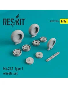 Me-262 type 1 wheels set, 1/32 - ResKit Models RS32-0204