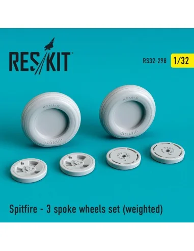 Spitfire (3 spoke) wheels set (weighted), 1/32 - ResKit Models RS32...