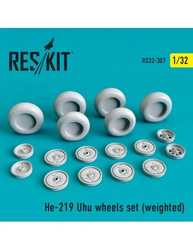 He-219 Uhu wheels set (weighted), 1/32 - ResKit Models RS32-0307