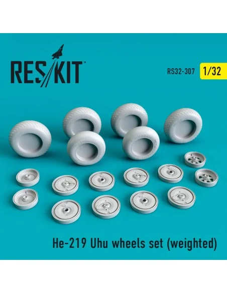 He-219 Uhu wheels set (weighted), 1/32 - ResKit Models RS32-0307