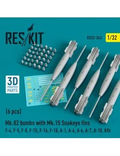 Mk.82 bombs with Mk.15 Snakeye fins (6 pcs) (F-4, F-5, F-8, F-15, F...