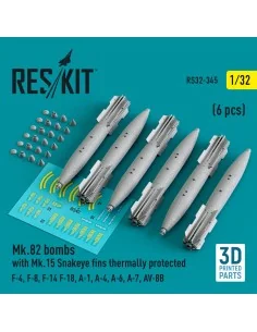 Mk.82 bombs with Mk.15 Snakeye fins thermally protected (6 pcs) (F-...